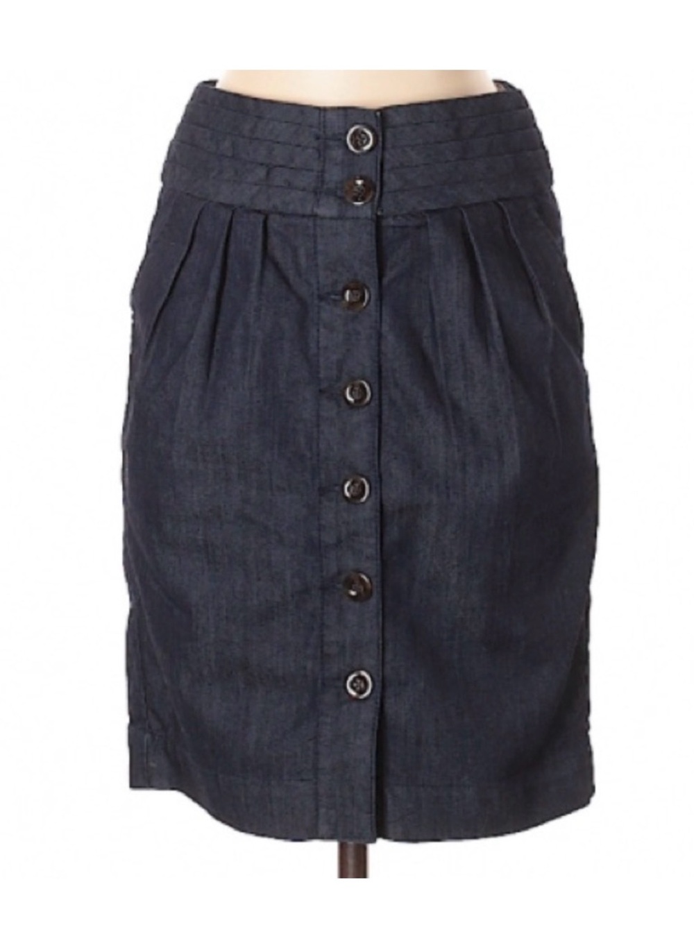 Pilcro Anthropologie Denim Dark Blue Midi Skirt